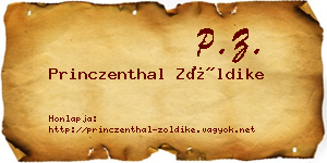 Princzenthal Zöldike névjegykártya
